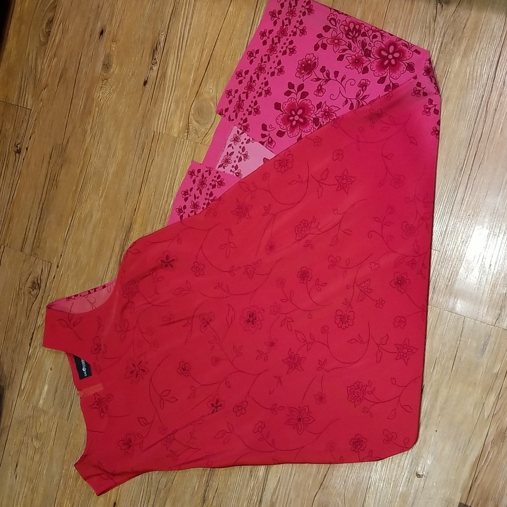 SagHarbor sleeveless zippered back patterned lightweight dress sz 16